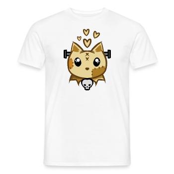 Halloween Zombie Cat - Men's T-Shirt - white - Front - AI Model Male 178 dark (178cm)