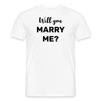 VEUX-TU M’ÉPOUSER - DEMANDE EN MARIAGE - DEMANDE EN MARIAGE - T-shirt homme - blanc - Devant - AI Model Male 178 dark (178cm)