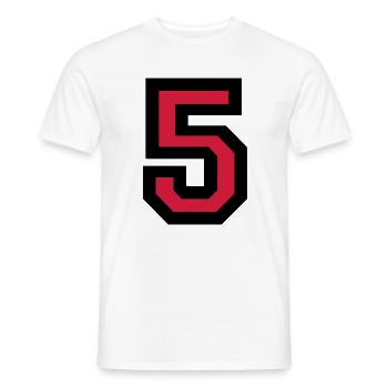 Number five - the number 5 - Men's T-Shirt - white - Front - AI Model Male 178 dark (178cm)