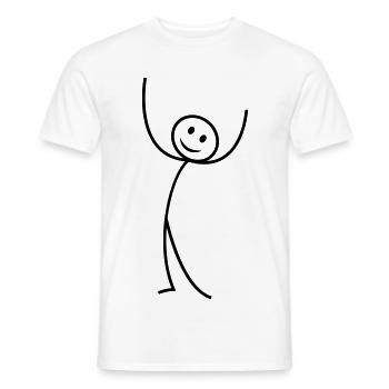 Strichmännchen - Männer T-Shirt - Weiß - Vorne - AI Model Male 178 dark (178cm)