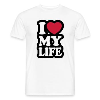 I love my life - J'aime ma vie - T-shirt homme - blanc - Devant - AI Model Male 178 dark (178cm)