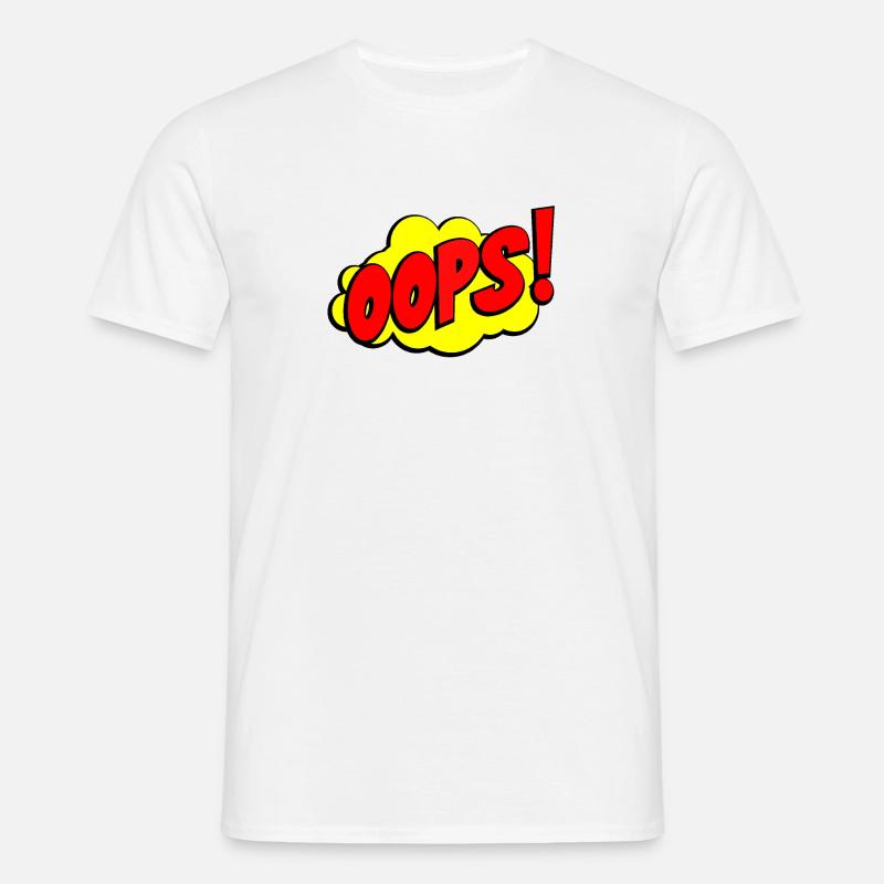 Cartoon Oops Comic Design - Männer T-Shirt - Weiß