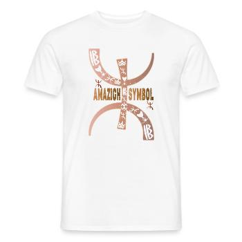 Yaz Amazigh, Tatouage berbère, cadeau pour femmes. - T-shirt homme - blanc - Devant - AI Model Male 178 dark (178cm)