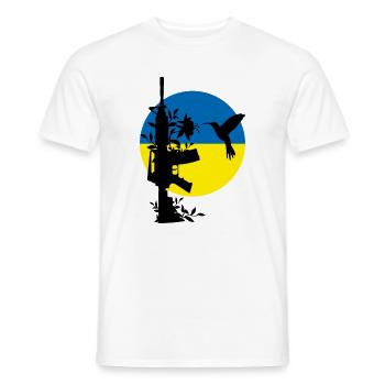 paix pas guerre ukraine - T-shirt homme - blanc - Devant - AI Model Male 178 dark (178cm)