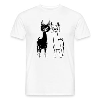 Lustige Alpakas - 2 Alpakas ultrasüß - Männer T-Shirt - Weiß - Vorne - AI Model Male 178 dark (178cm)
