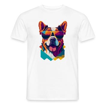 Pawsome Attitude: Retro Dog T-Shirt - Men's T-Shirt - white - Front - AI Model Male 178 dark (178cm)