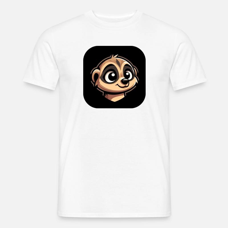 Erdmännchen Kopf im Comic Stil - Männer T-Shirt - Weiß