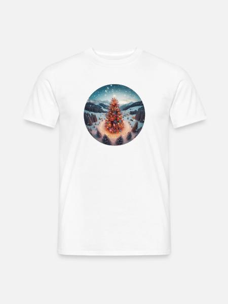 Winterzauber Weihnachtsbaum - Männer T-Shirt - Weiß