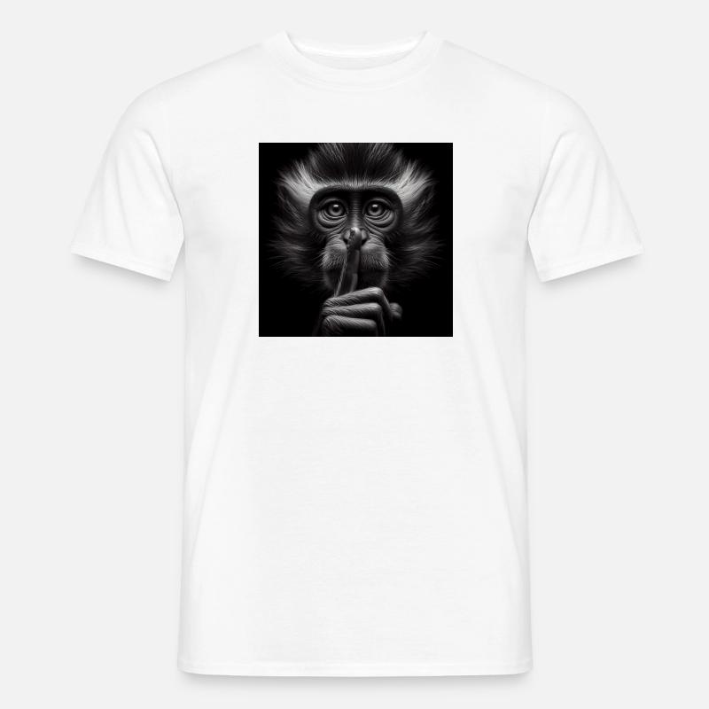 Ein schweigender Affe - Männer T-Shirt - Weiß