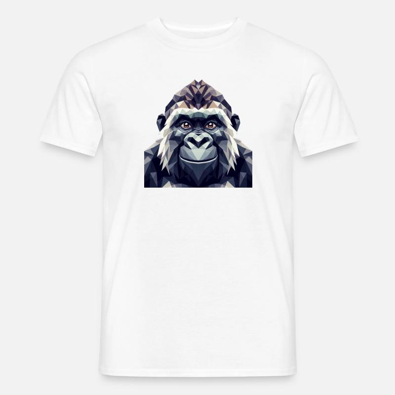 Ein Affe im Polygon-Stil - Männer T-Shirt - Weiß
