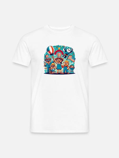 Individueller 4th Juli Feierdesign - Männer T-Shirt - Weiß