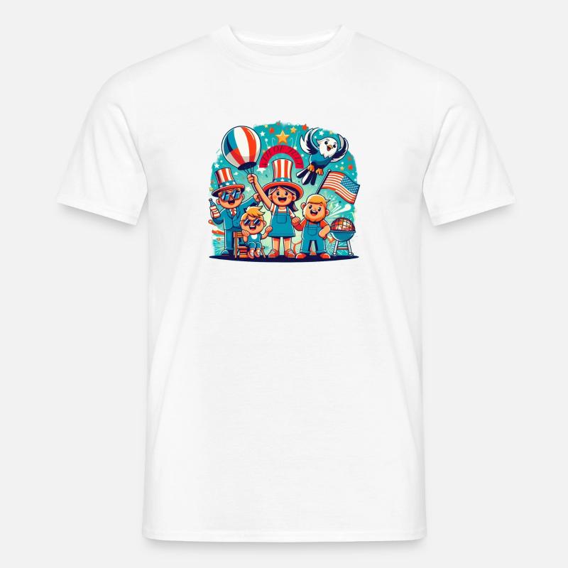 Individueller 4th Juli Feierdesign - Männer T-Shirt - Weiß