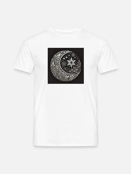 Mystische Mondblumen Verzierung - Männer T-Shirt - Weiß