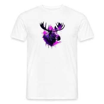 Neon Abstract Moose with City Background - Men's T-Shirt - white - Front - AI Model Male 178 dark (178cm)