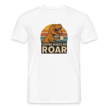 Dinosaure Café Roar Fun Design - T-shirt homme - blanc - Devant - AI Model Male 178 dark (178cm)