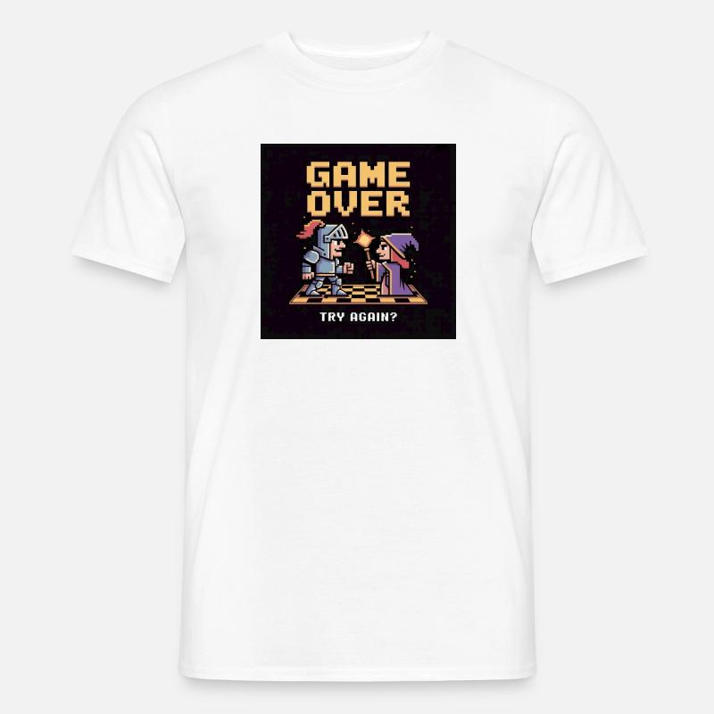 Game Over Pixel Duel Design - Männer T-Shirt - Weiß