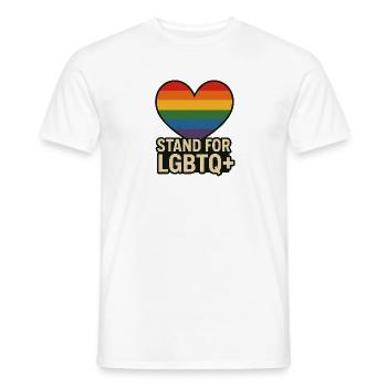 Pride Heart LGBT Support Design - Men's T-Shirt - white - Front - AI Model Male 178 dark (178cm)