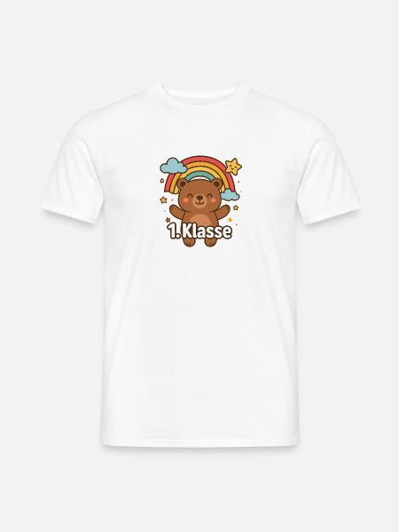 Süßer Bärenkind mit Regenbogen 1.Klasse - Männer T-Shirt - Weiß