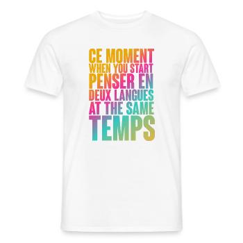 Temps de réflexion multilingue Imprimer - T-shirt homme - blanc - Devant - AI Model Male 178 dark (178cm)