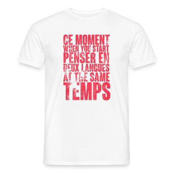 COOL SAYING FOR MULTILINGUALS, INTERNATIONAL - Men's T-Shirt - white - Front - AI Model Male 178 dark (178cm)