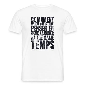 COOL QUOTE FOR MULTILINGUALS, bilingual - Men's T-Shirt - white - Front - AI Model Male 178 dark (178cm)