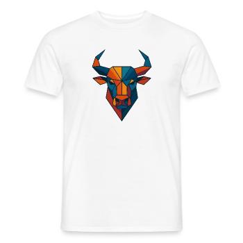 Bull's Head | Taurus Print / Print / Design - Men's T-Shirt - white - Front - AI Model Male 178 dark (178cm)