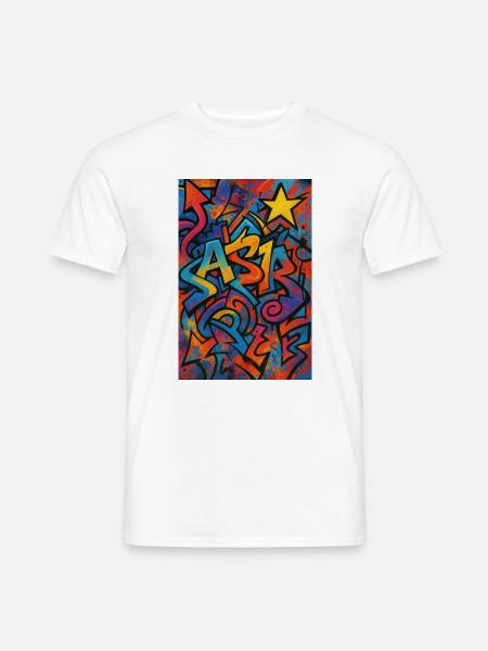Astr Graffiti Farbexplosion - Männer T-Shirt - Weiß