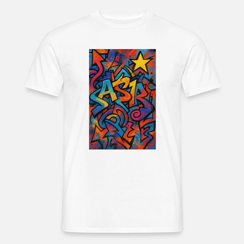 Astr Graffiti Farbexplosion - Männer T-Shirt - Weiß
