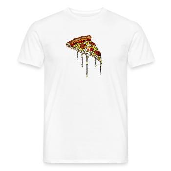 Pizza Mosaik: Künstlerisches Glasmalerei Design - Männer T-Shirt - Weiß - Vorne - AI Model Male 178 dark (178cm)