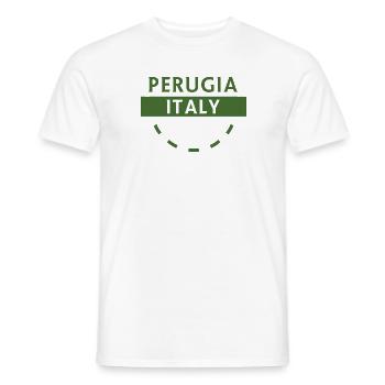 Pérouse, Italie, Emblème vert - T-shirt homme - blanc - Devant - AI Model Male 178 dark (178cm)