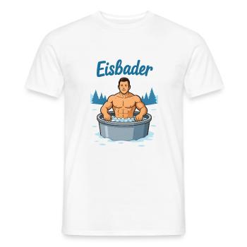 Eisbader Muskelmann im Eisbad - Männer T-Shirt - Weiß - Vorne - AI Model Male 178 dark (178cm)