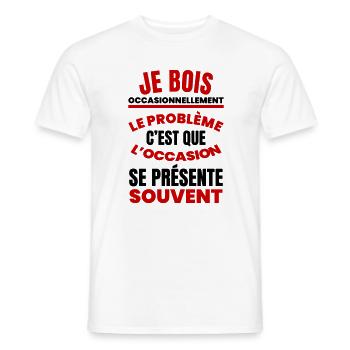 I occasionally drink humor aperitif - Men's T-Shirt - white - Front - AI Model Male 178 dark (178cm)