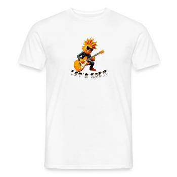 Sun Rocker à la guitare - T-shirt homme - blanc - Devant - AI Model Male 178 dark (178cm)