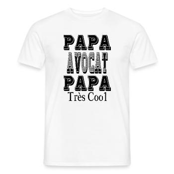 Papa Avocat Papa Très Cool - T-shirt homme - blanc - Devant - AI Model Male 178 dark (178cm)