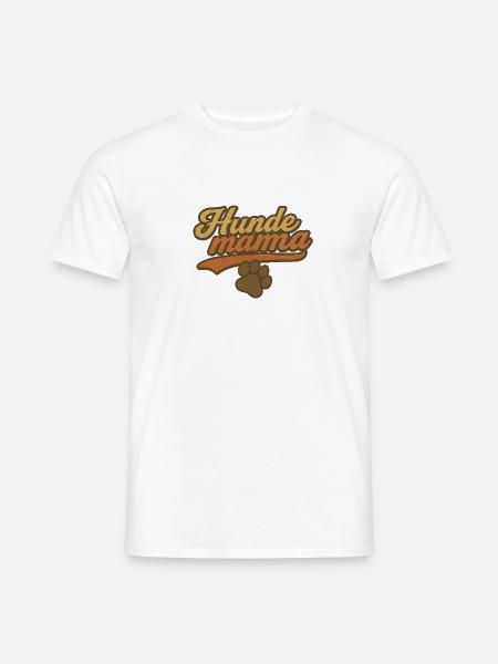Hundemama Vintage Pfoten - Männer T-Shirt - Weiß