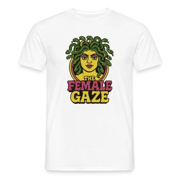 Female Gaze Medusa Portrait - Men's T-Shirt - white - Front - AI Model Male 178 dark (178cm)