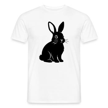 Bunny Rabbit Silhouette Black Vector - Men's T-Shirt - white - Front - AI Model Male 178 dark (178cm)