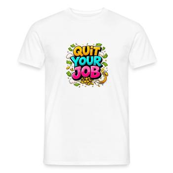 Kündige deinen Job: Freiheit und Gold - Männer T-Shirt - Weiß - Vorne - AI Model Male 178 dark (178cm)