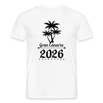 Grande Canarie 2026 - T-shirt homme - blanc - Devant - AI Model Male 178 dark (178cm)