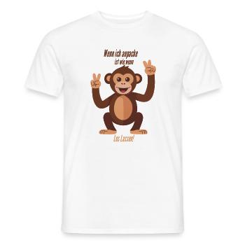 Wenn ich anpacke, ist wie wenn 2 los lassen! - Männer T-Shirt - Weiß - Vorne - AI Model Male 178 dark (178cm)