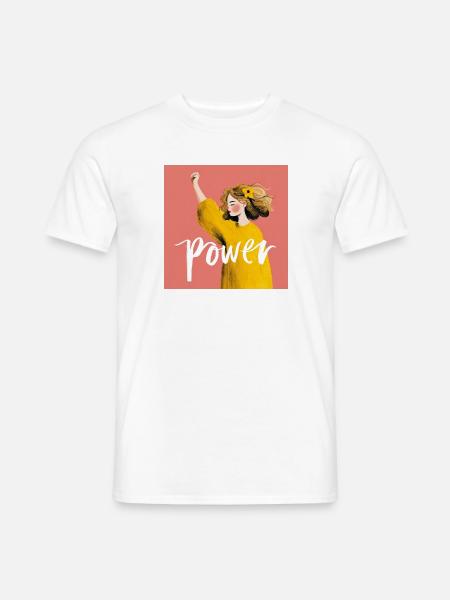 Power Woman Illustration - Männer T-Shirt - Weiß