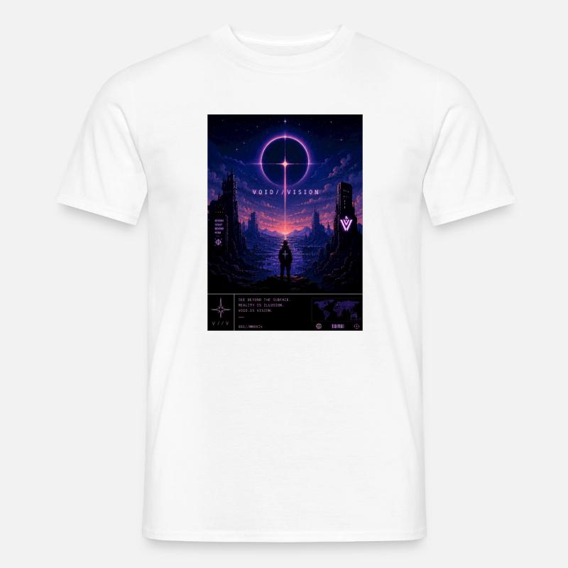 VOID//VISION – Rêves de Pixels dans le Vide - T-shirt homme - blanc