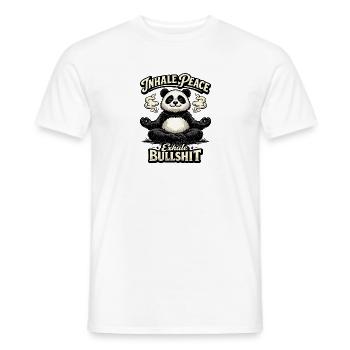 Panda Yogi – Inhale Peace - Männer T-Shirt - Weiß - Vorne - AI Model Male 178 dark (178cm)