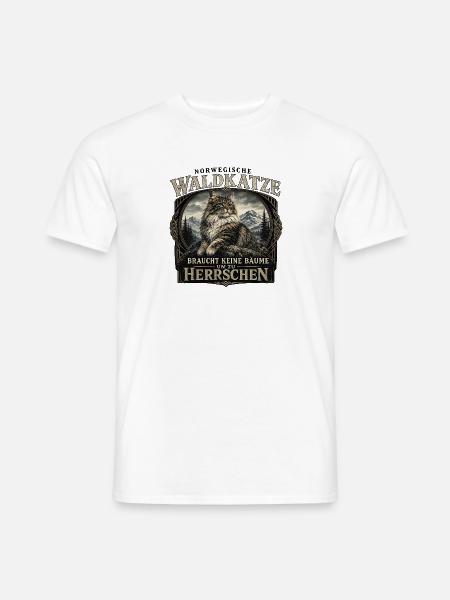 Norwegische Waldkatze: Herrschaft - Männer T-Shirt - Weiß