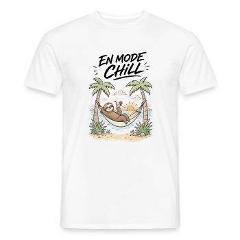 EN MODE CHILL - T-shirt homme - blanc - Devant - AI Model Male 178 dark (178cm)