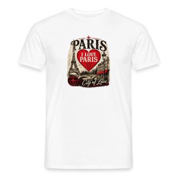 Paris Herz Stadt der Liebe - Männer T-Shirt - Weiß - Vorne - AI Model Male 178 dark (178cm)