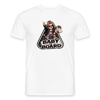 Baby on Board Rocker Stil - Männer T-Shirt - Weiß - Vorne - AI Model Male 178 dark (178cm)