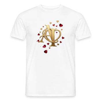 GoldeneInitialen AI mit Herzrahmen - Männer T-Shirt - Weiß - Vorne - AI Model Male 178 dark (178cm)