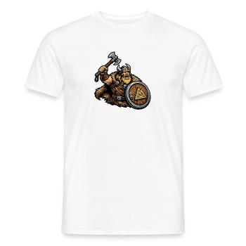 Wikinger-Krieger mit Schild - Männer T-Shirt - Weiß - Vorne - AI Model Male 178 dark (178cm)