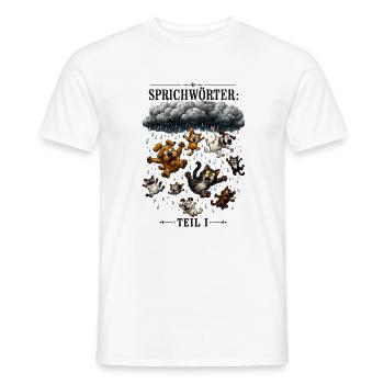 Sprichwort Es regent Hunde und Katzen - Männer T-Shirt - Weiß - Vorne - AI Model Male 178 dark (178cm)